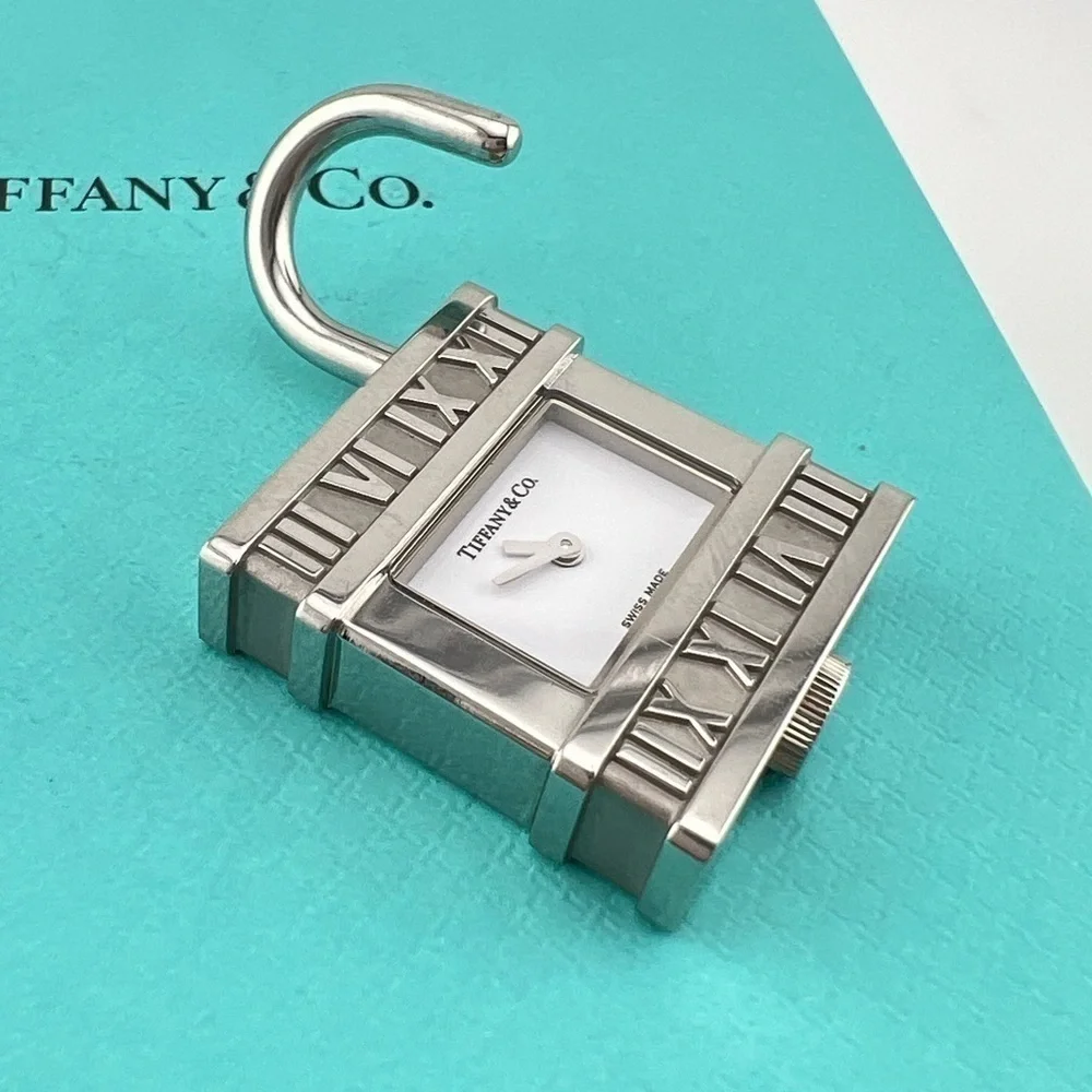 Tiffany & Co. Atlas Roman Numerals Lock Clock Watch Charm 🕰️